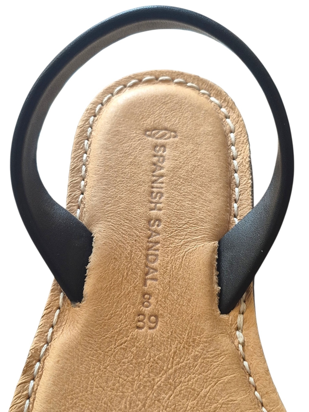 Spanish Sandals Black Leather Studded Avarca Slingback Flats Artisan 39, 8.5/9 - Picture 5 of 9